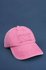HI&BYE Gorra de algod&oacute;n rosa con logo bordado rosa