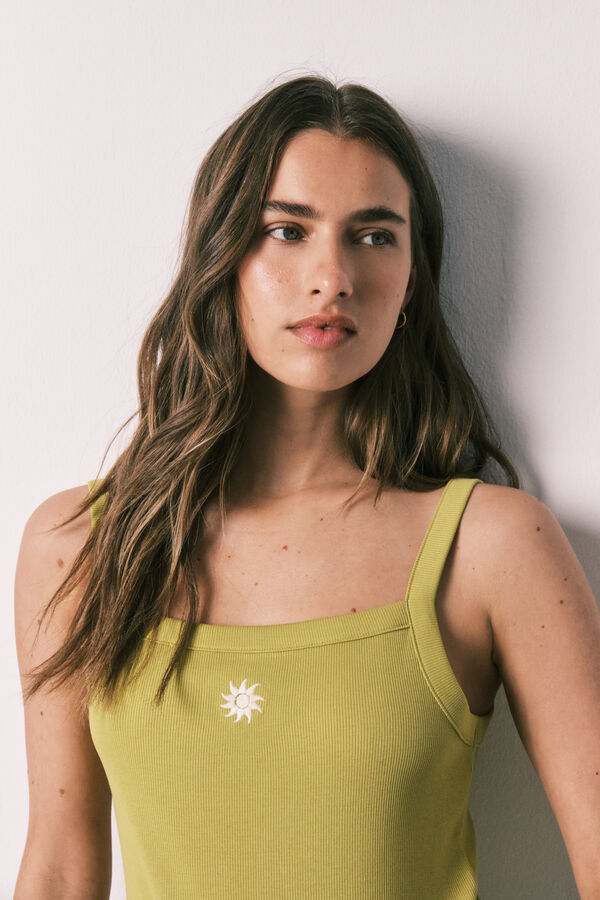 Women'secret Pijama corta de tirantes verde verde