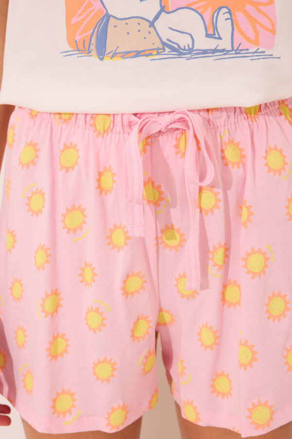 Womensecret Pijama corta suelas de Snoopy  marfil