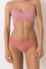 Women'secret Panty clásica de microfibra con encaje rosa rosa