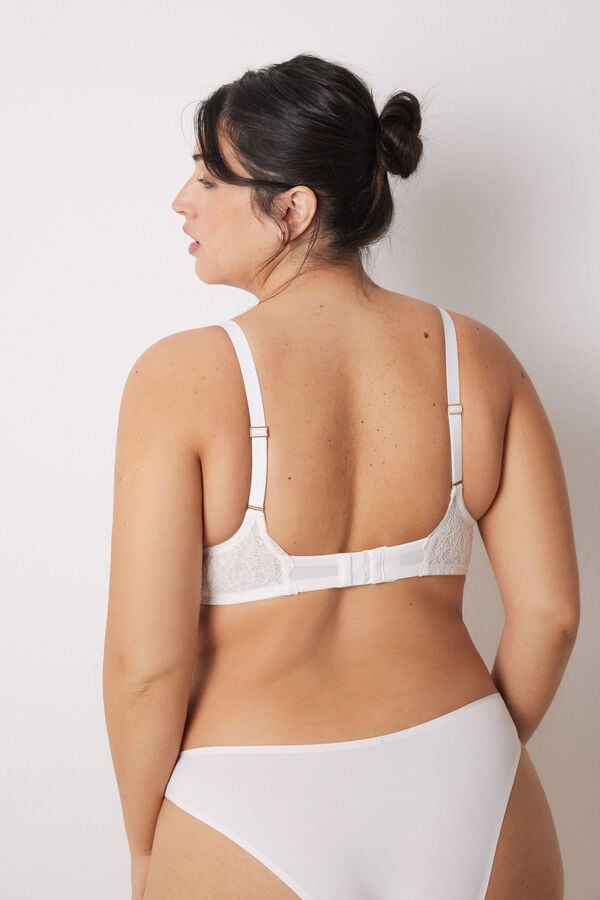 Womensecret INTUITIVE brasier halter relleno encaje blanco amarillo
