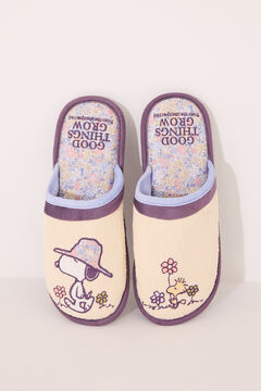 Womensecret Pantuflas para casa amarillas de Snoopy marfil