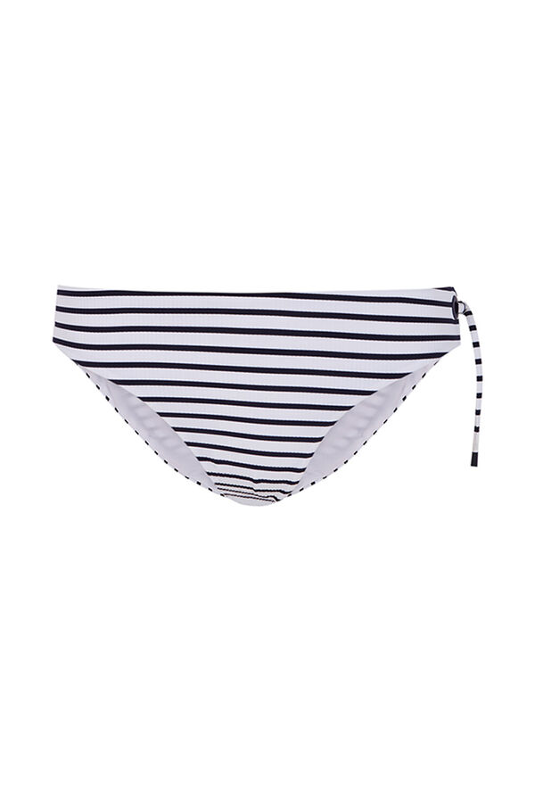 Womensecret Panty de bikini clásica con lazo o lazo de rayas azul marino 