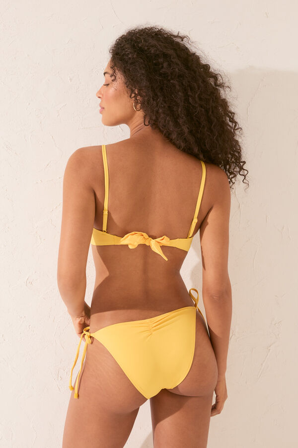 Womensecret Panty de bikini clásica con tirantes amarillas amarillo