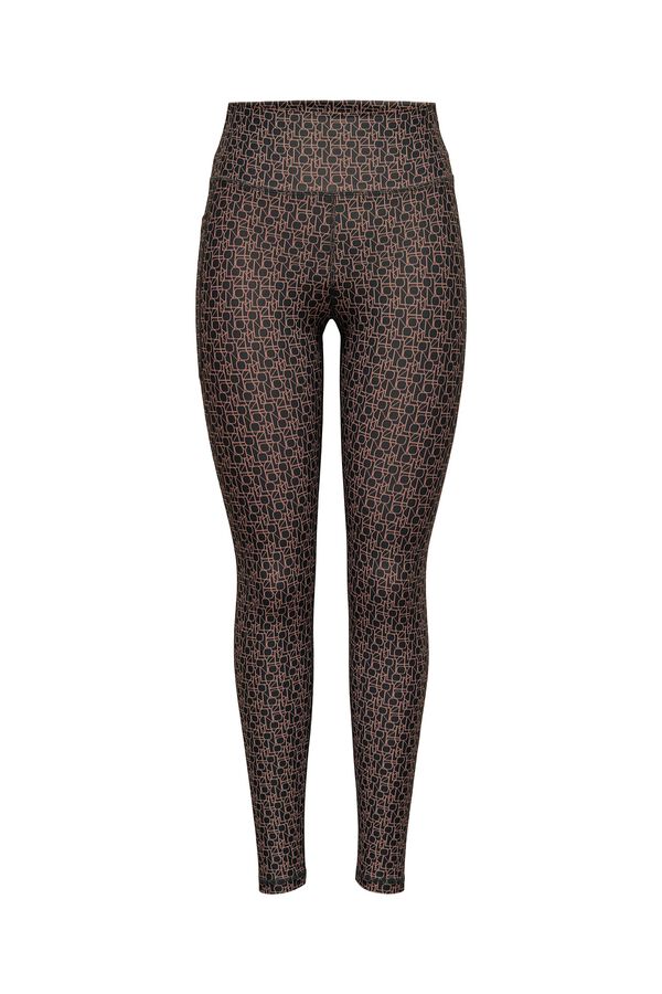 Only Play Leggings tiro alto estampado. negro