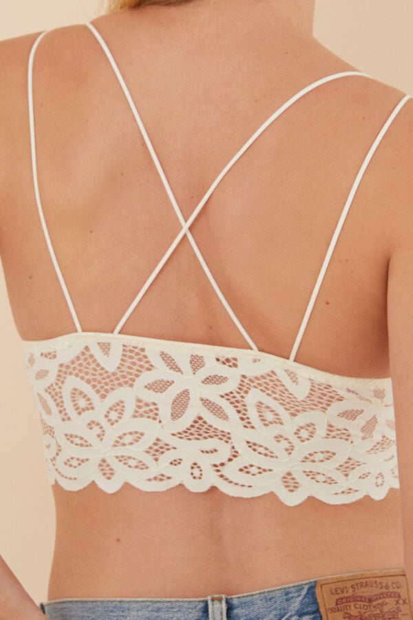 Womensecret Bralette encaje beige marfil