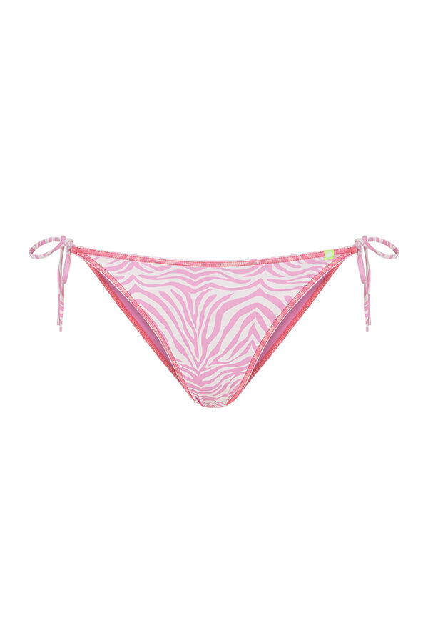 Womensecret Panty de bikini con tirantes y estampado rosa rosa