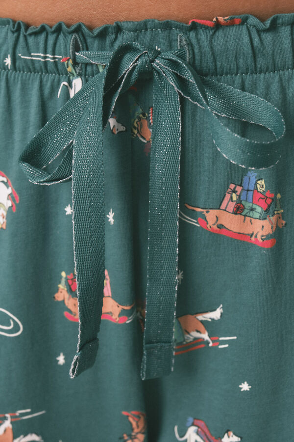 Women'secret Pijama camisera para perro 100% algodón verde