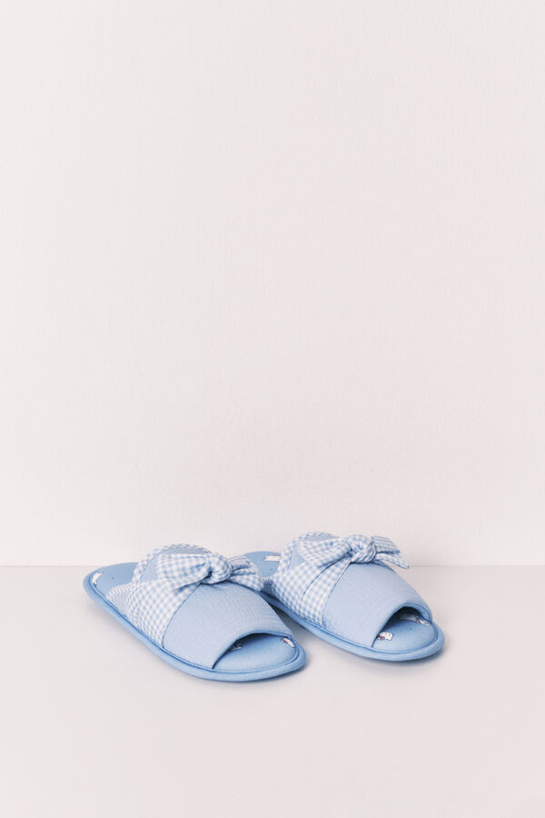 Women'secret Pantuflas lazo Hello Kitty azul