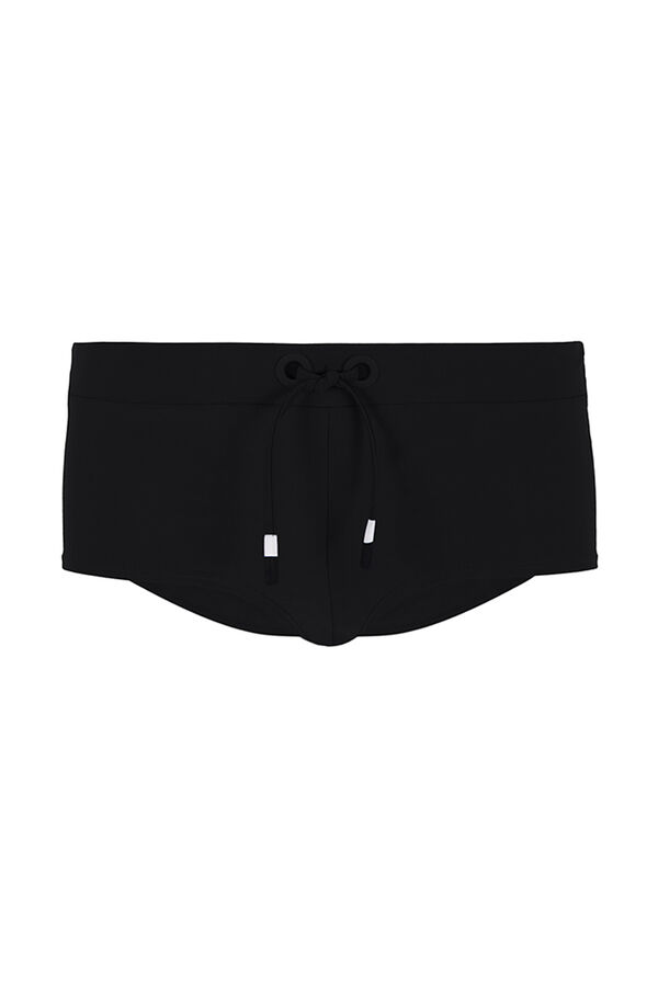 Womensecret Panty de bikini boxer negra negro