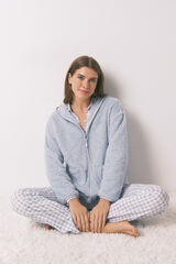 Women'secret Bata corta tejido pelo azul lurex azul