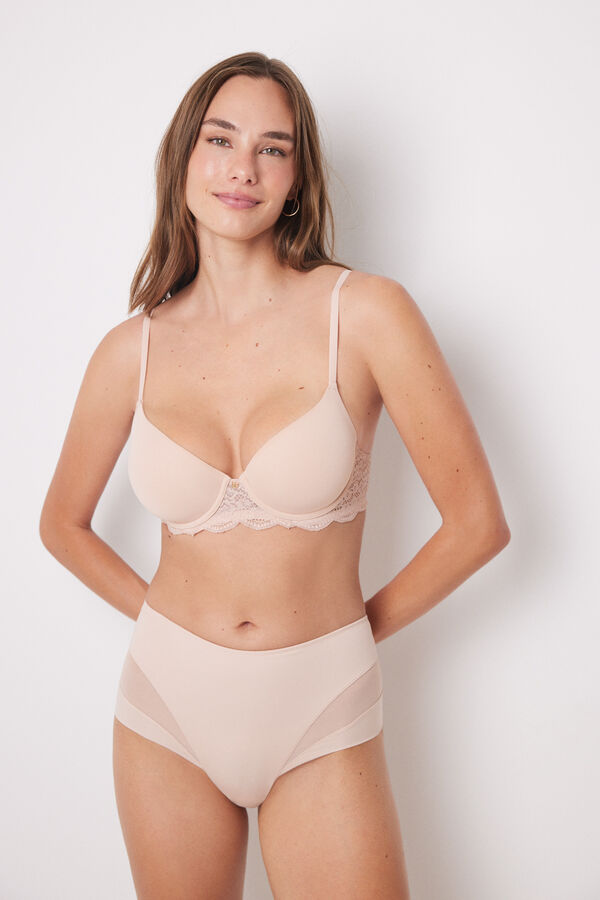 Women'secret Panty reductora alta rosa rosa