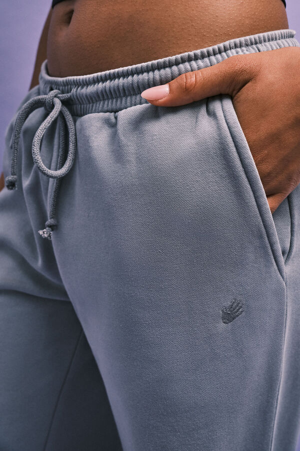 HI&BYE Pantal&oacute;n largo flare de felpa gris gris