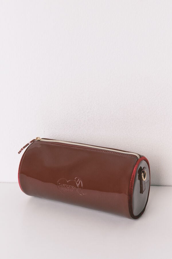 Women'secret Bolsa de hombro charol burdeos púrpura