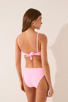 Womensecret Panty de bikini clásica fruncida en color rosa rosa