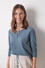 Women'secret Playera manga larga 100% algodón verde verde