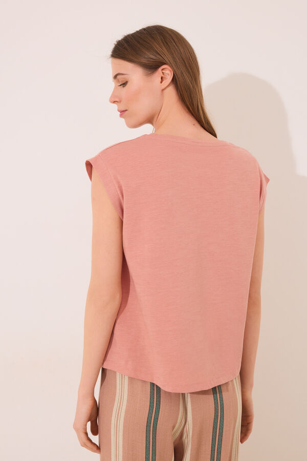 Womensecret Playera de manga naranja  naranja