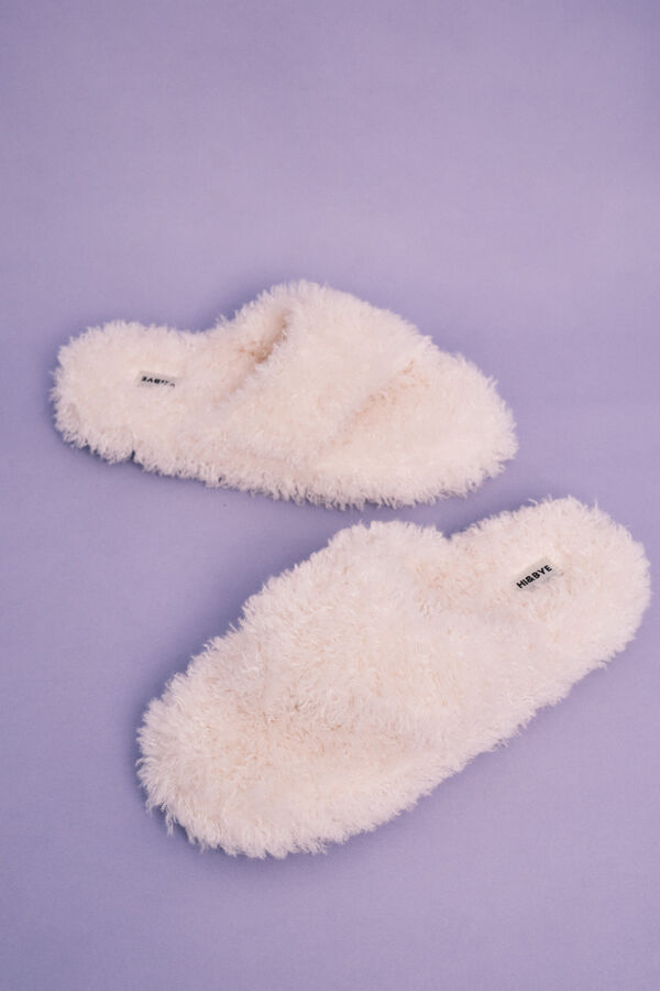 HI&BYE Pantunflas de borrego beige beige