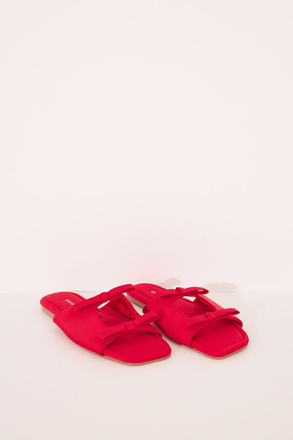 Womensecret Sandalias abiertas rojo lazos rojo