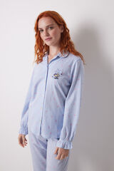 Womensecret Pijama camisera larga 100% algodón azul rayas estampado