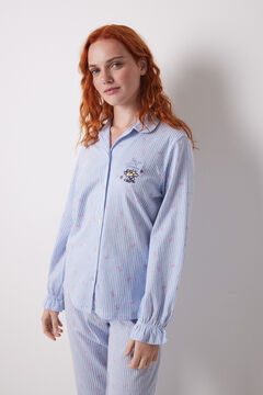 Womensecret Pijama camisera larga 100% algodón azul rayas estampado