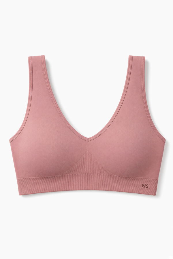 Women'secret Brasier top halter de microfibra rosa rosa