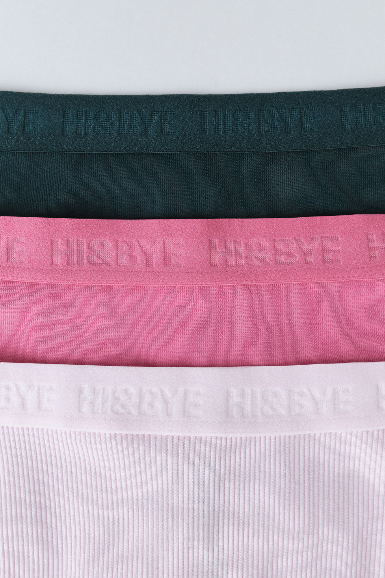 HI&BYE Pack de 3 panties cl&aacute;sica en color rosa, verde y fucsia