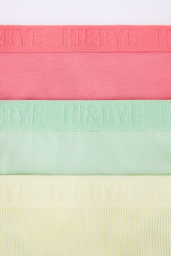 Womensecret Pack 3 tangas rosa, amarillo y verde blanco