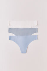 Women'secret Pack de 3 tangas de microfibra multicolor blanco