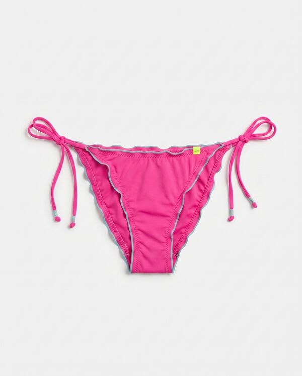 HI&BYE Panty de bikini brasile&ntilde;o con tiras rosa fucsia