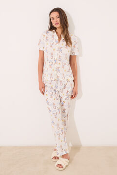 Womensecret Pijama camisera "Peter Rabbit" 100% algodón blanco