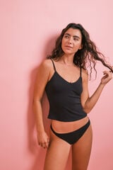 HI&BYE Pack playera y panty brasile&ntilde;o negro negro