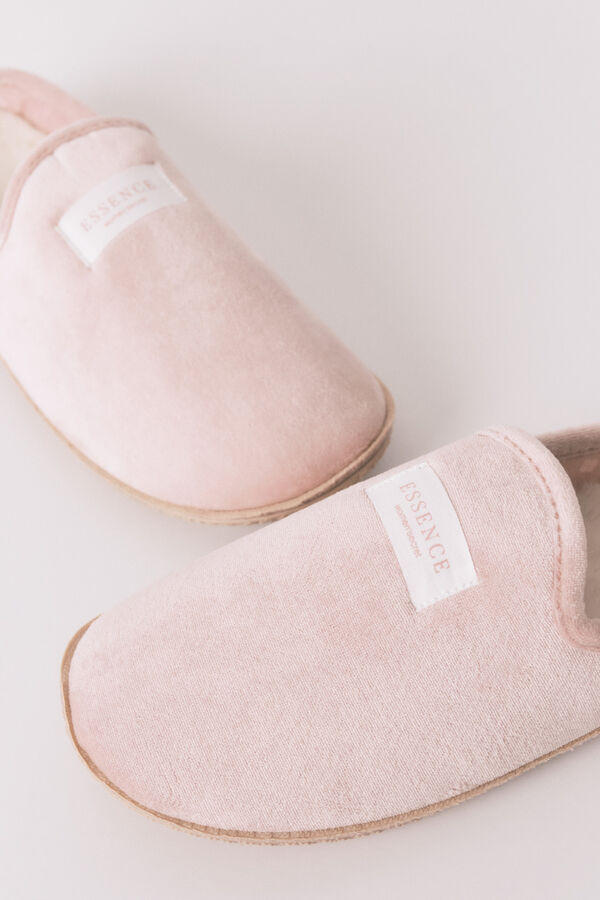 Womensecret Pantuflas para casa de velour rosa rosa