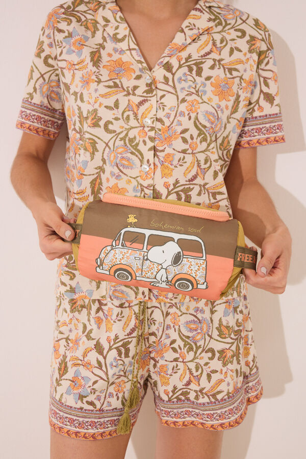 Womensecret Bolsa térmica de transporte de alimentos de nailon con relleno de Snoopy naranja
