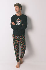 Women'secret Pijama larga "Día de Muertos" 100% algodón en color negro negro