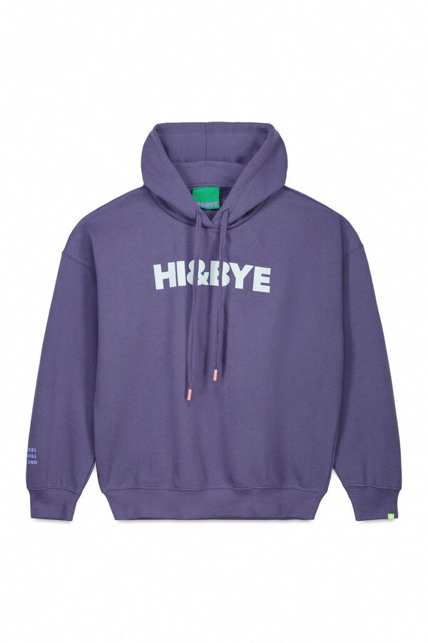 HI&BYE Sudadera con capucha de felpa azul  azul