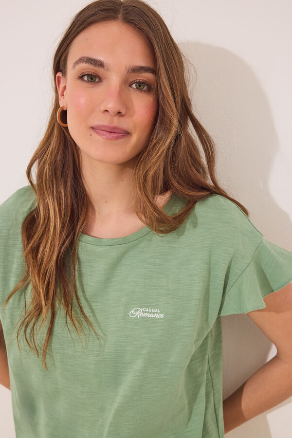 Womensecret Pijama corta verde 100% algodón verde
