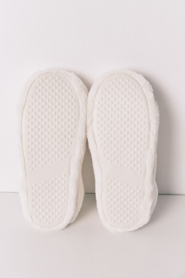 Women'secret Pantuflas blancas "Hedwig" 3D marfil