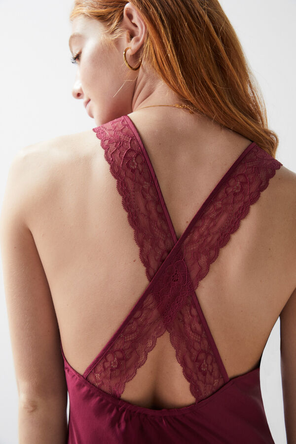 Womensecret Camisón midi satín morado púrpura
