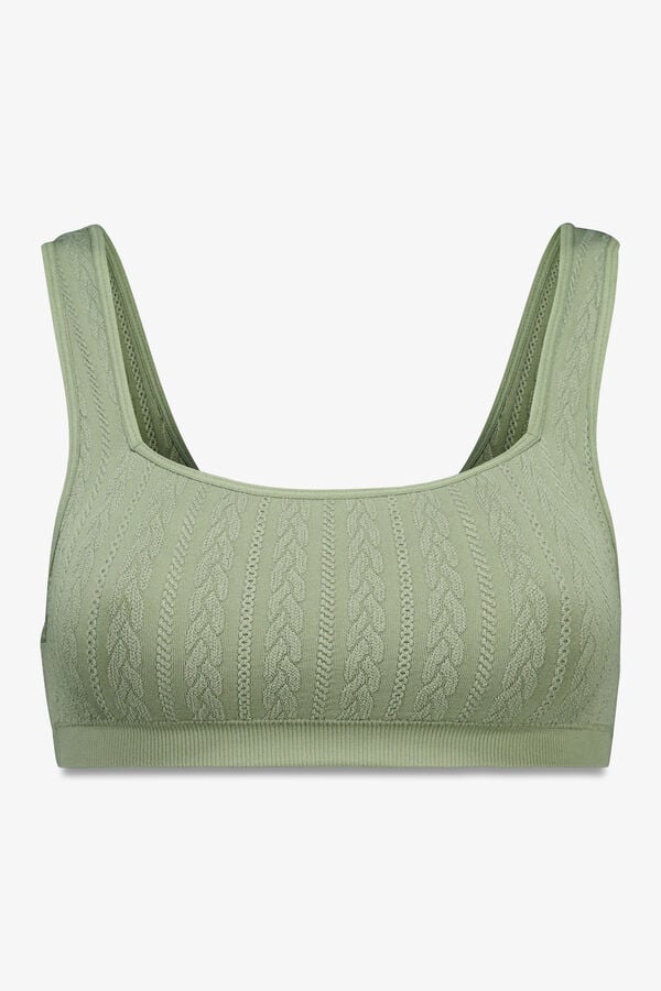 Women'secret Brasier top seamless tricot verde kaki