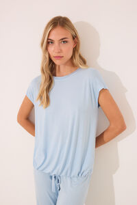 Womensecret Pijama Capri de viscosa con brillos azul azul