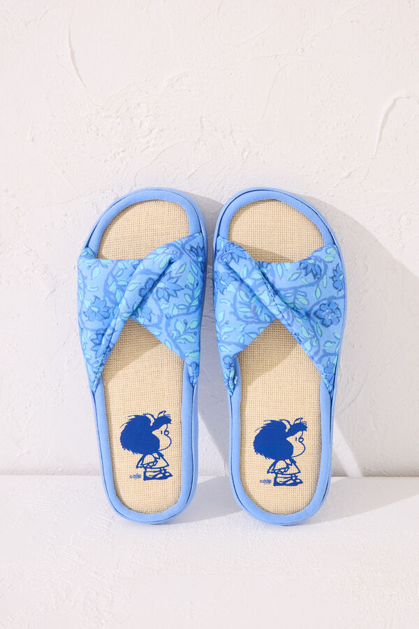 Womensecret Pantuflas para casa azules Mafalda azul