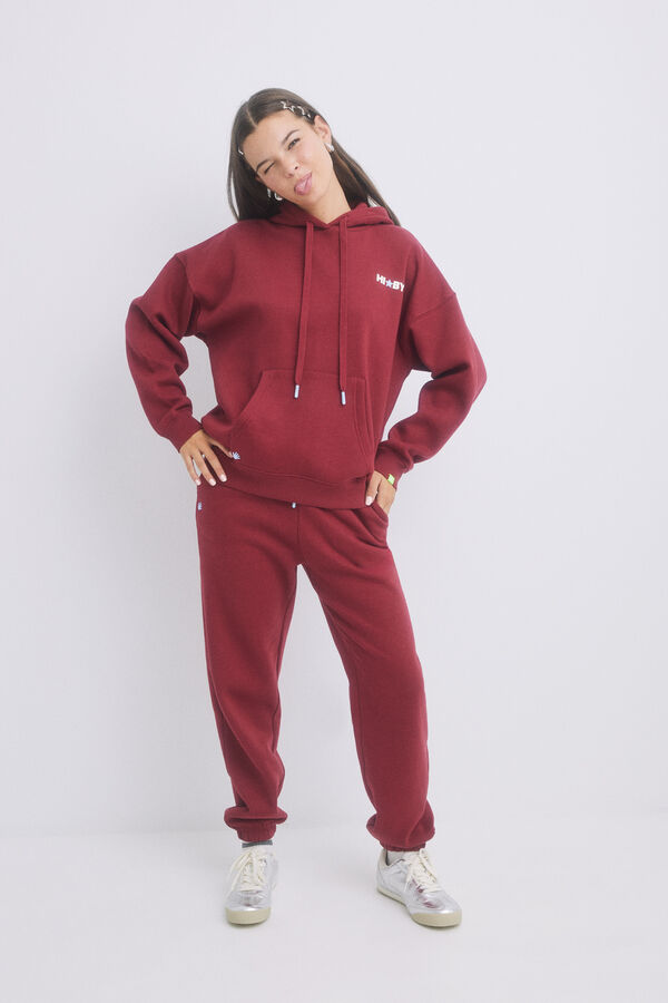 Womensecret Pantalón jogger felpa rojo rojo