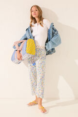 Womensecret Pantalón capri de viscosa con estampado floral multicolor estampado