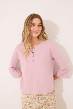 Womensecret Playera manga manga larga 100% algodón color rosa rosa