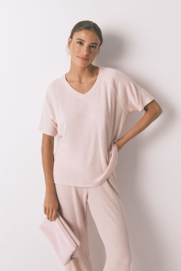 Womensecret Neceser de goma rosa mediano rosa