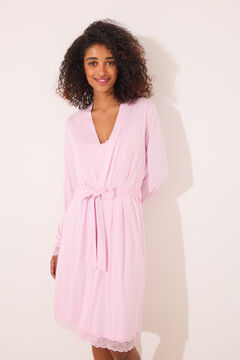 Womensecret Bata midi de viscosa rosa rosa