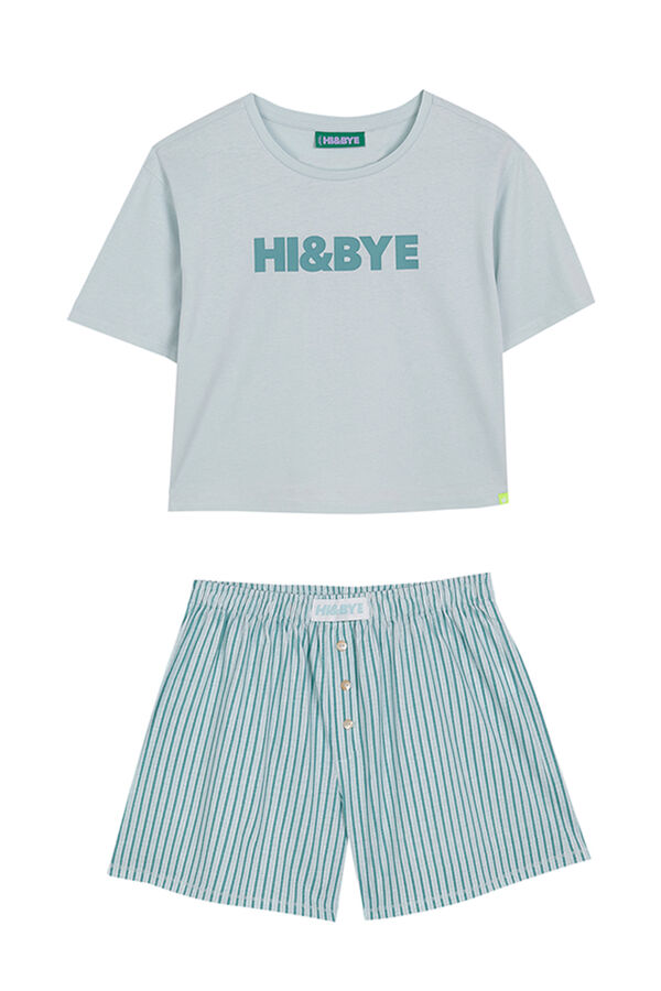 Womensecret Pijama corta 100% algodón en color verde verde