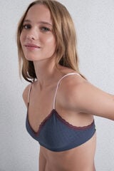 Womensecret Brasier de pointelle azul sin costuras azul