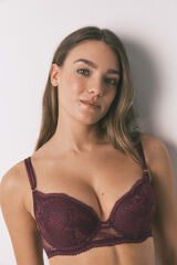 Women'secret Brasier GORGEOUS encaje push-up de burdeos p&uacute;rpura